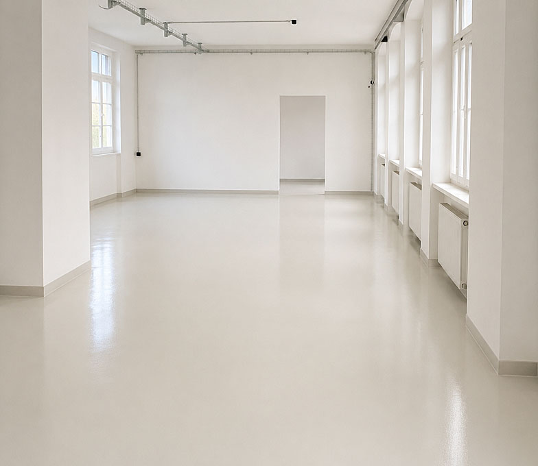 Fertiger Epoxidharzboden im Coiffeursalon